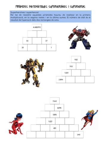 Piràmides matemàtiques superherois i superheroïnes