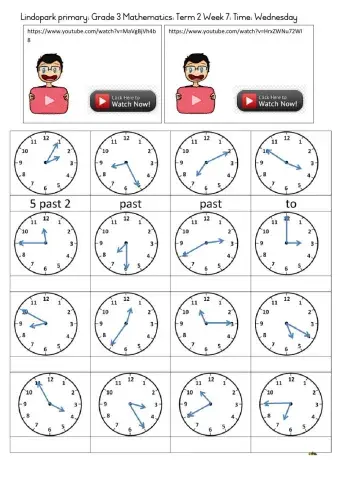 Grade 3: Term 2 Week 7: Mathamatics Time: Wednesday