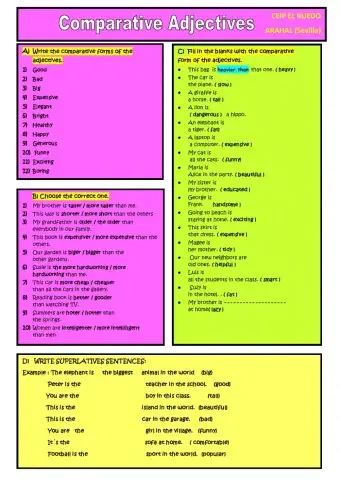 Comparative  and superlative adjectives