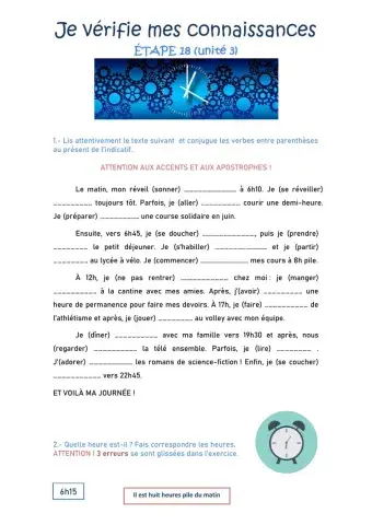 Je vérifie mes connaissances-1ºESO