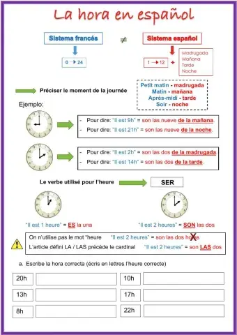 La hora y las actividades diarias 5è