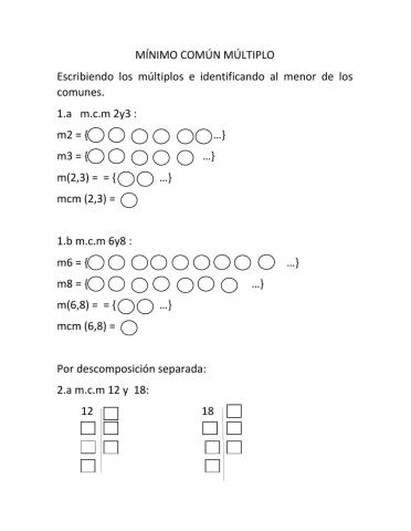 Mínimo común múltiplo