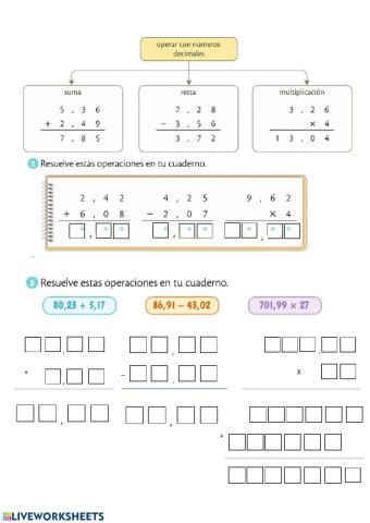 Operaciones con decimales