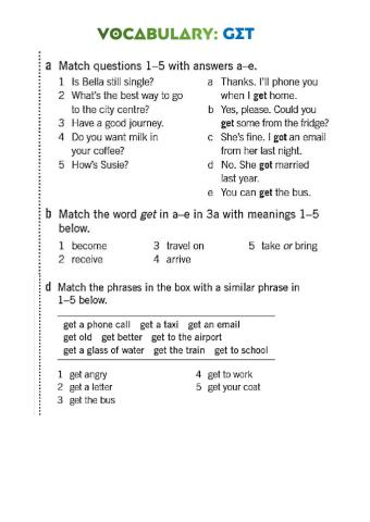 Vocabulary: Get (Basic)