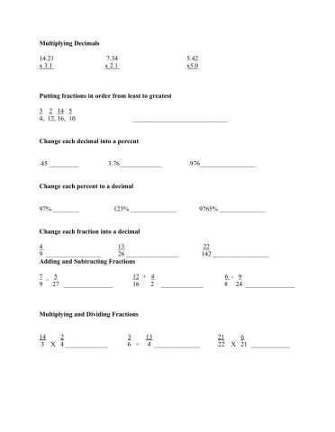 Mathematics Refresher