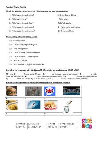 To be - Vocabulary - phrases - Listening and Speaking