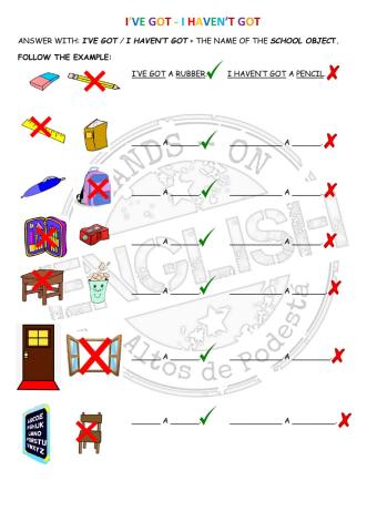 I've got - I haven't got - school objects