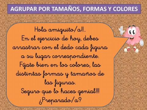 Agrupar formas, tamaños y colores