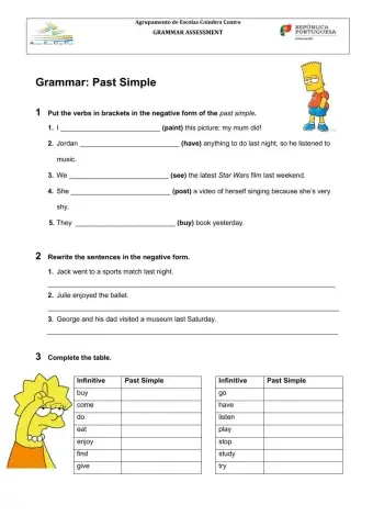 Past Simple -negative and affirmative form