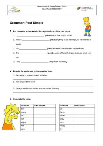 Past Simple -negative and affirmative form