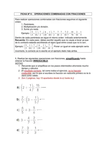 Operaciones combinadas con fracciones