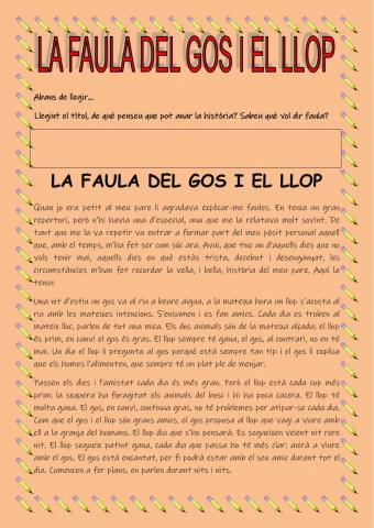 Faula el llop i el gos