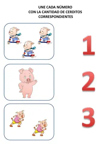 Relacionar números con cantidades