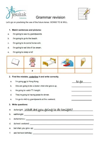 Future tense: will and going to