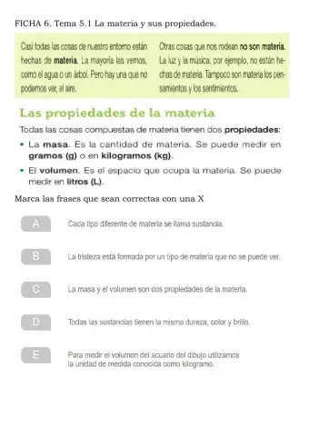 La materia y sus propiedades