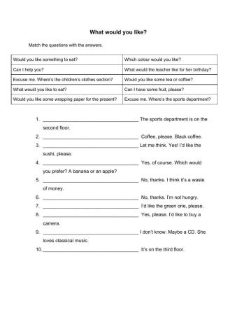 What would you like?