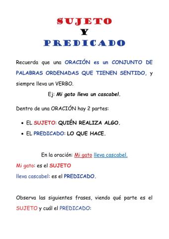 Sujeto y Predicado