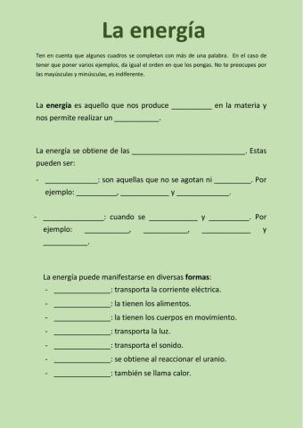 La energía