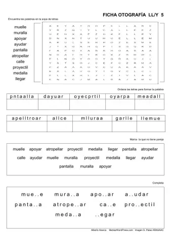 Ortografia ll-y ficha5