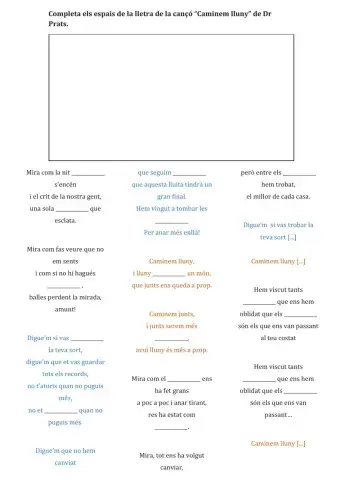 Caminem lluny (omple els espais)