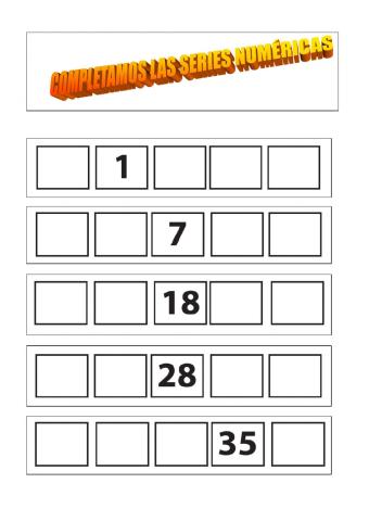 COMPLETAR LA SERIE NUMERICA