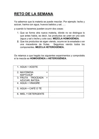 Mezclas homogéneas y hetergéneas