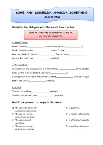 Some and any and their compounds