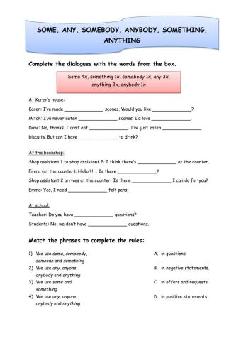 Some and any and their compounds