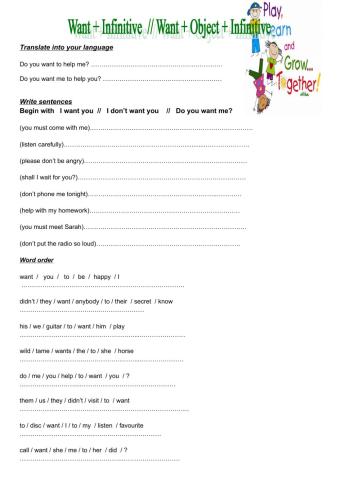 Infinitive sentences