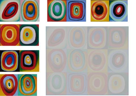 Cadrados e círculos concéntricos. Kandinsky