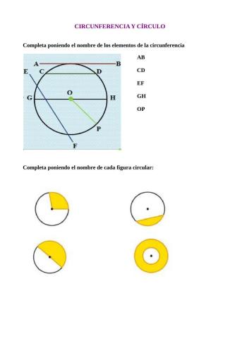 Circunferencia y círculo