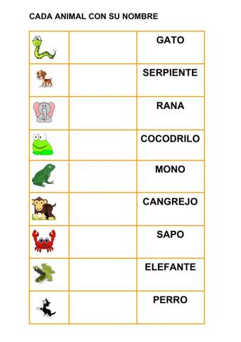 Nombre de animales