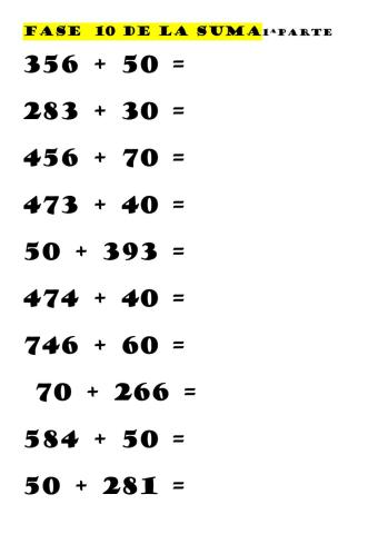 Fase 10 de la suma 1ª parte