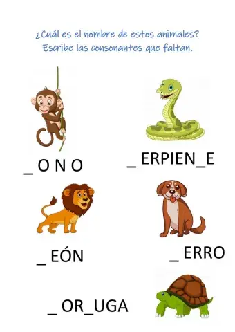 Consonantes y animales