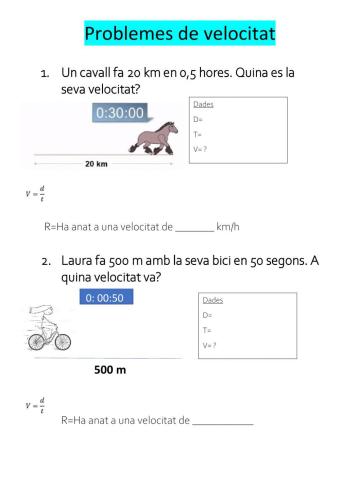 Problemes de velocitat
