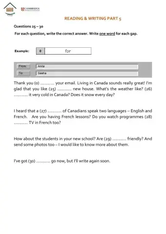 KET 6º part 5 reading and writing