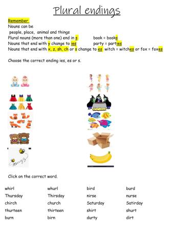 Plural suffix endings