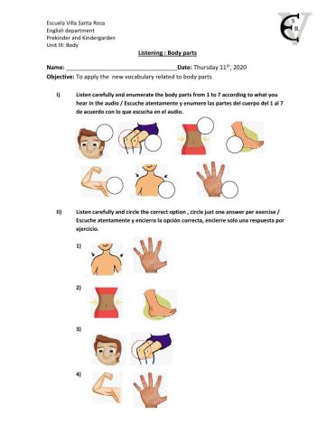 Body parts Listening