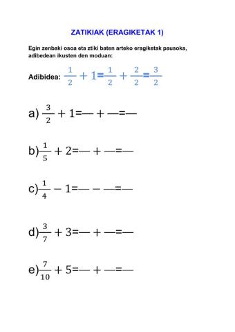 Zatikiak (Eragiketak 1)