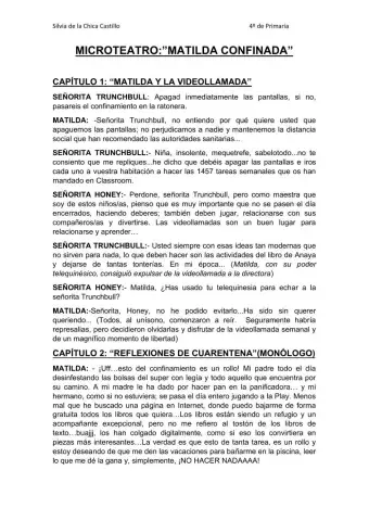 Teatro. matilda confinada