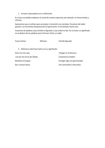 Lenguaje figurado, frases hechas y refranes