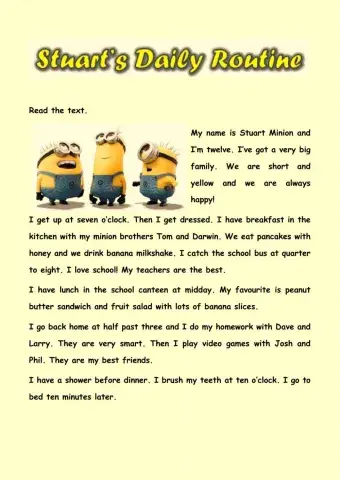 Stuart's daily routine