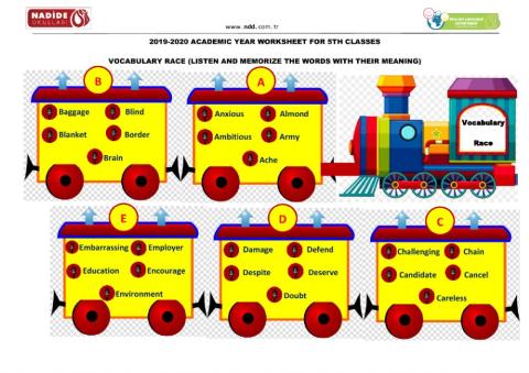 5th Grades Alphabet Race-1(A-E)
