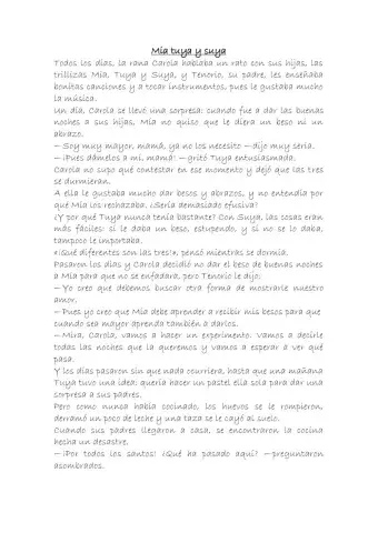 Lectura Mia Tuya y Suya