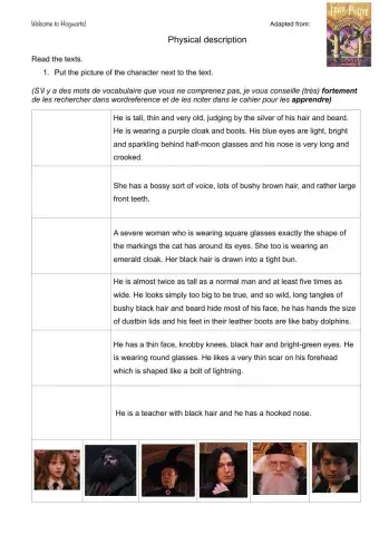 Hogwarts clothing and physical description