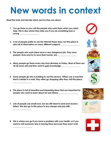 Services (places in town)