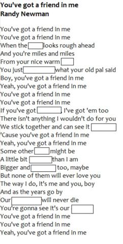 You've got a friend in me