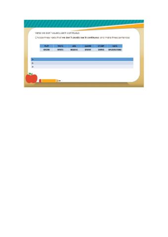 Verbs we don-t usually use in continuous