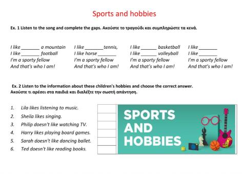 Sports and hobbies