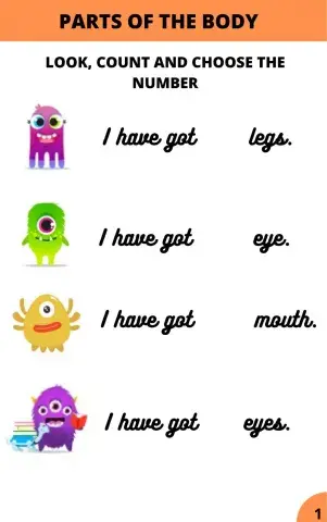 Counting parts of the body